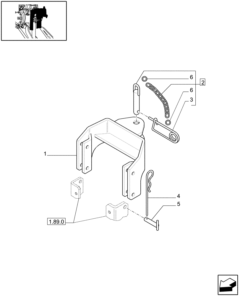 Схема запчастей Case IH JX1070N - (1.89.0/02) - (VAR.895) FIXED HOOK, CAT. "C", VERTICAL ADJUST, W/PIN 29MM HOLE (09) - IMPLEMENT LIFT