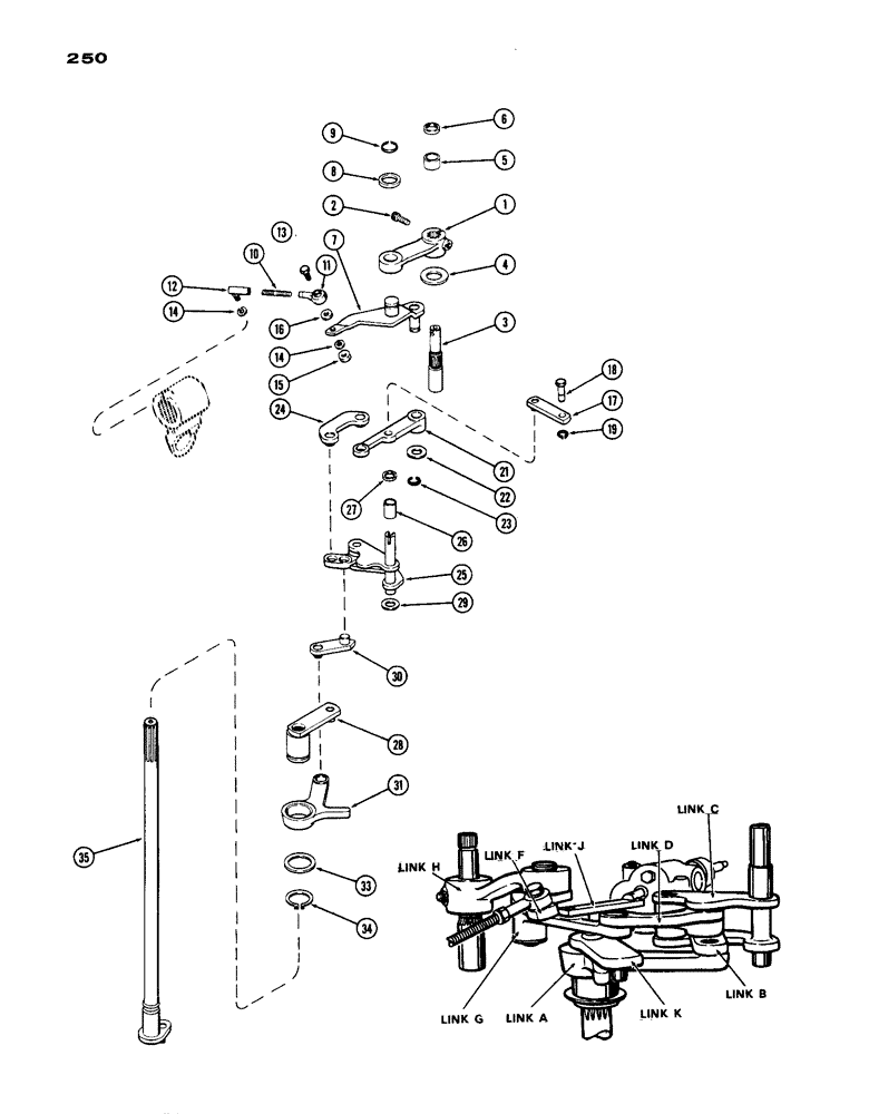 Схема запчастей Case IH 770 - (250) - D.O.M. UPPER SENSING LINKAGE (09) - CHASSIS/ATTACHMENTS