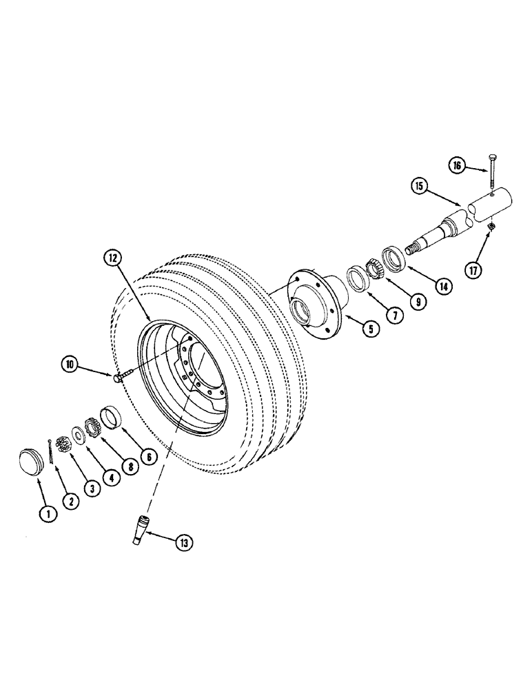 Схема запчастей Case IH 3440 - (32) - TRANSPORT WHEEL AND AXLE 