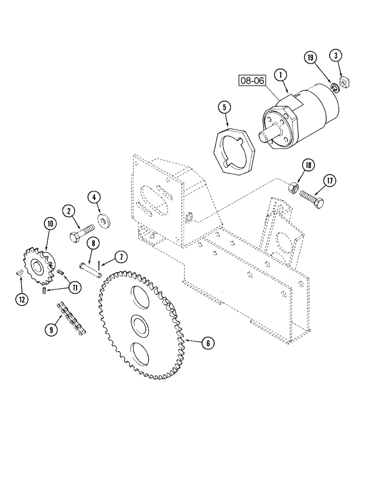 Схема запчастей Case IH 1020 - (09A-14) - REEL DRIVE PICKUP REEL (09) - CHASSIS/ATTACHMENTS