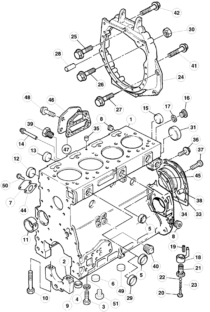 Схема запчастей Case IH C70 - (02-32) - CYLINDER BLOCK (02) - ENGINE