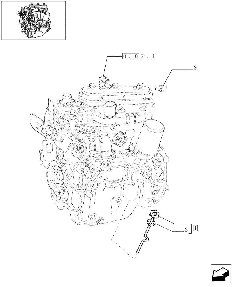 Схема запчастей Case IH JX75 - (0.27.0 (01)) - OIL LEVEL INDICATOR & FILL CAP ASN13287 (01) - ENGINE