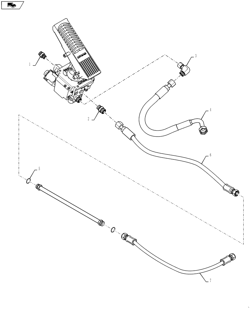 Схема запчастей Case IH 3230 - (33.202.02) - BRAKE PEDAL HYDRAULIC GROUP (33) - BRAKES & CONTROLS