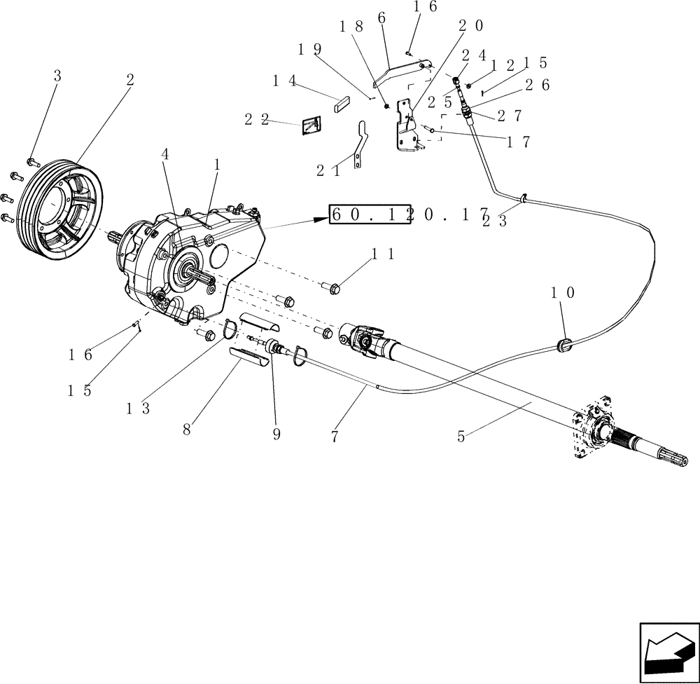 Схема запчастей Case IH 5130 - (60.120.16) - HEADER DRIVE, TWO SPEED (60) - PRODUCT FEEDING