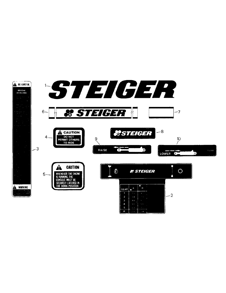 Схема запчастей Case IH STEIGER - (09-01) - CAB DECALS AND EMBLEM (13) - DECALS