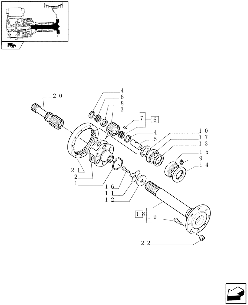 Схема запчастей Case IH PUMA 155 - (1.48.1/01) - FINAL DRIVE, GEARS AND SHAFTS (05) - REAR AXLE