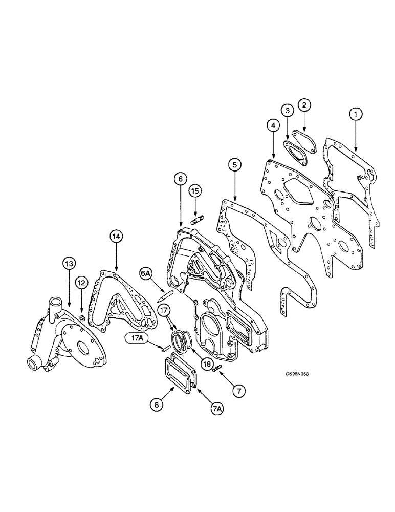 Схема запчастей Case IH D-310 - (5-018) - CRANKCASE FRONT COVER, 616 AND 622 COTTON PICKERS 