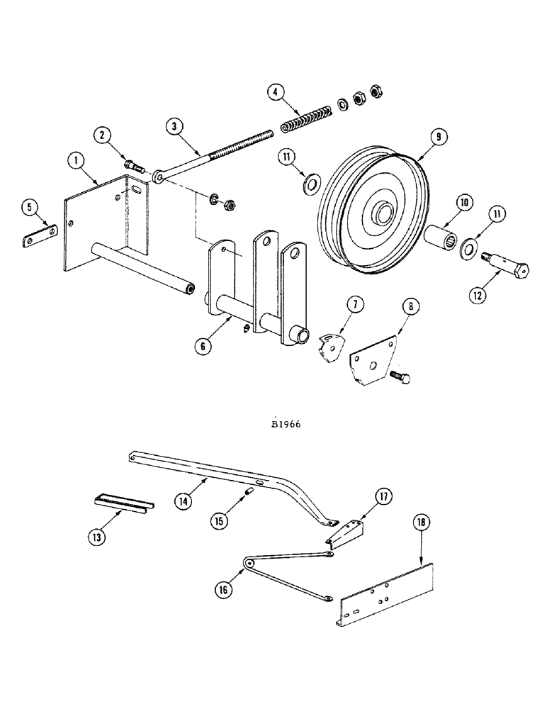 Схема запчастей Case IH 1010 - (252) - MAIN DRIVE SHAFT, TRACTION DRIVE TIGHTENER (16) - TRACTION VARIATOR