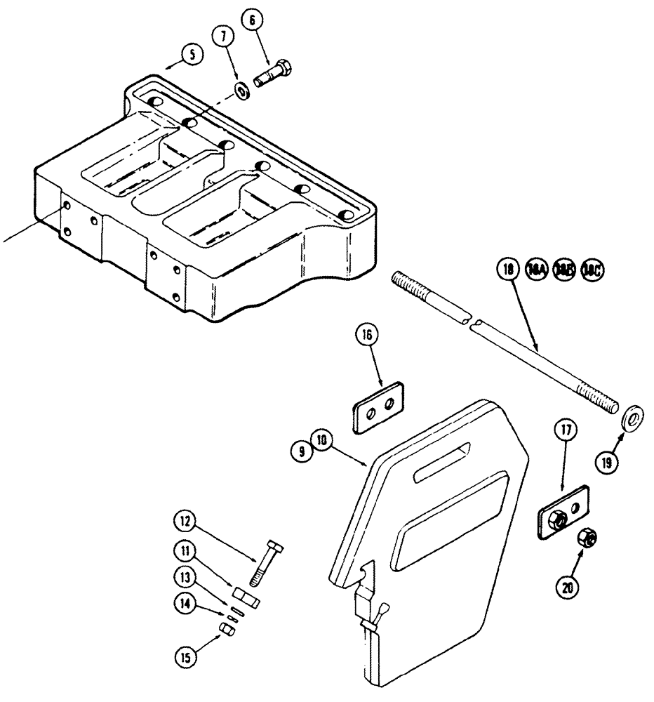 Схема запчастей Case IH 8910 - (9-018) - FRONT END WEIGHT AND FRAME (09) - CHASSIS/ATTACHMENTS