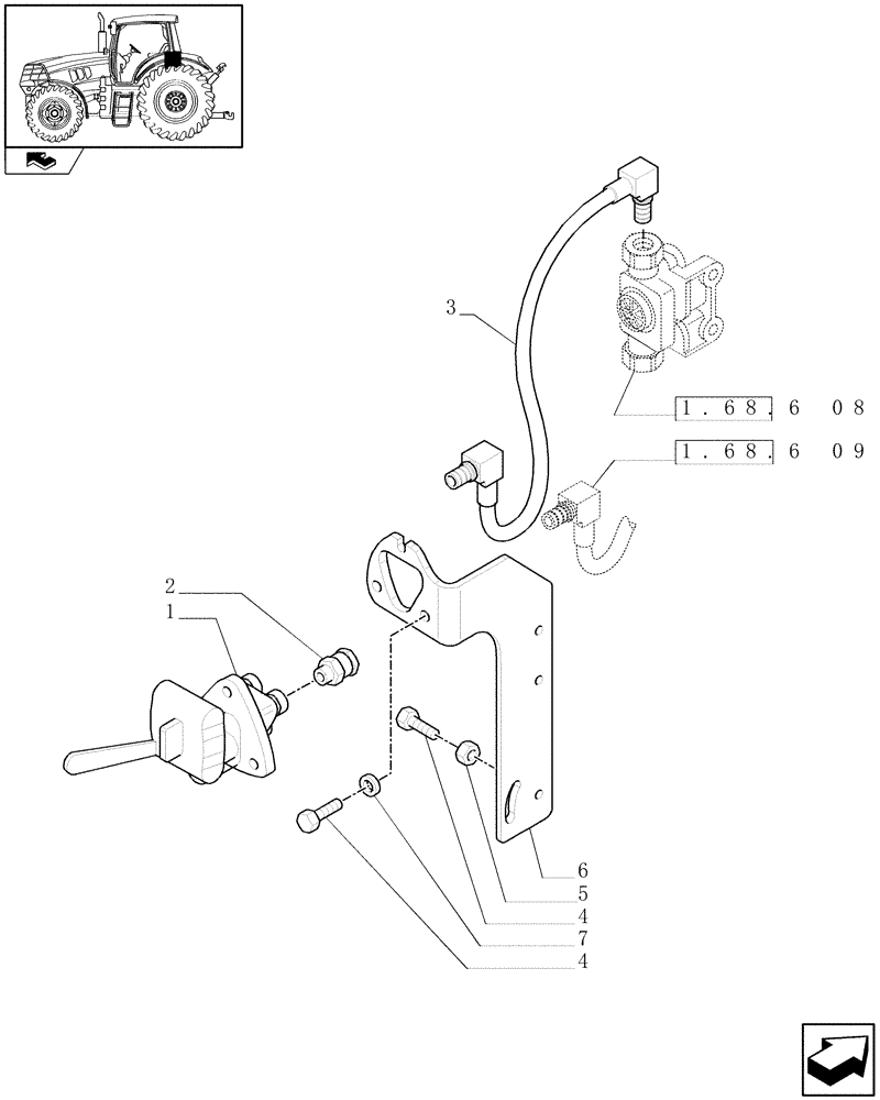 Схема запчастей Case IH PUMA 140 - (1.68.6[10]) - PNEUMATIC TRAILER BRAKE (ITALY) - QUICK HITCH AND PIPES (VAR.332737) (05) - REAR AXLE