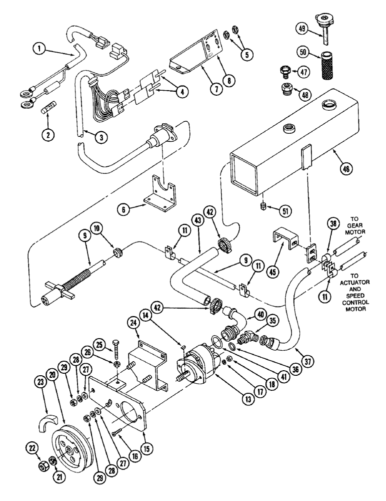 Схема запчастей Case IH 16 - (02) - WIRING HARNESSES, OIL RESERVOIR, AND GEAR PUMP 