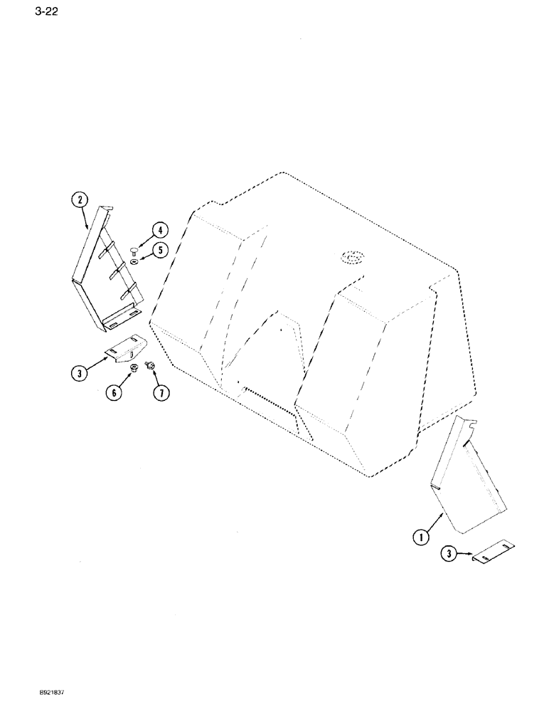 Схема запчастей Case IH 7110 - (3-22) - FUEL TANK MUD GUARD (03) - FUEL SYSTEM