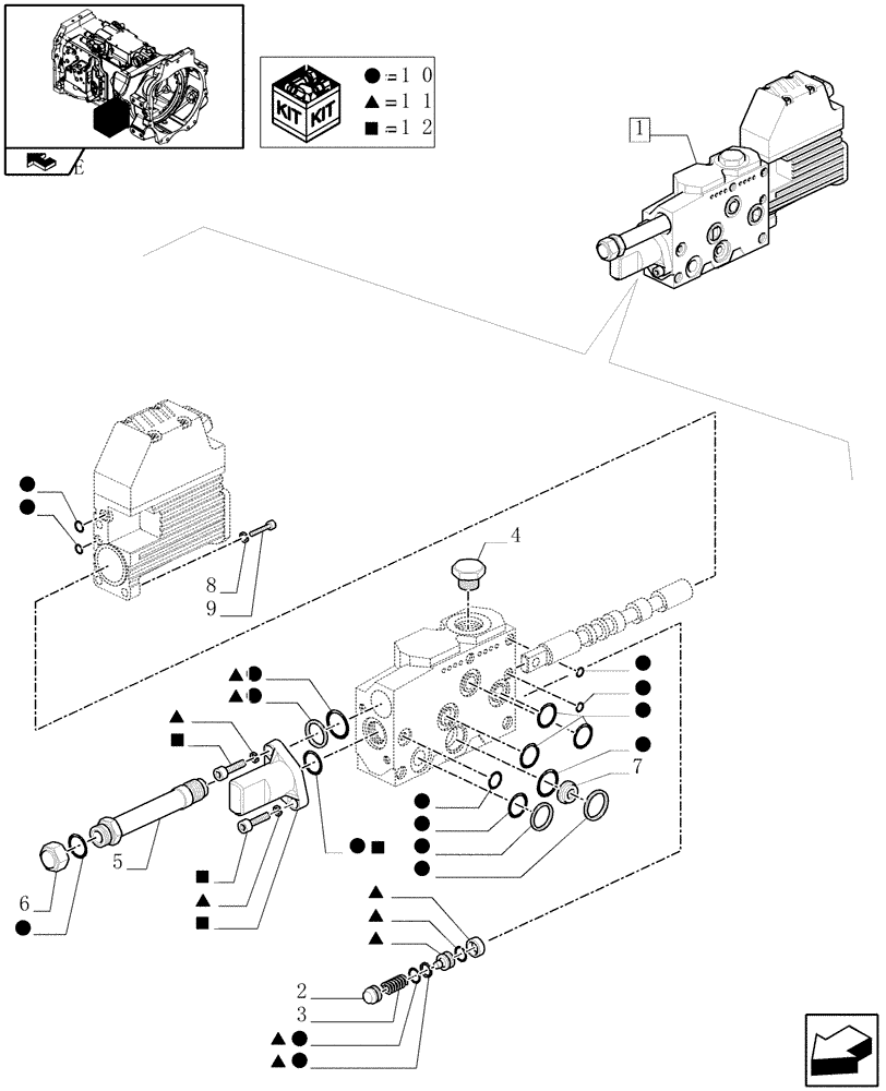 Схема запчастей Case IH PUMA 125 - (1.82.7/06B) - VALVE CONTROL - BREAKDOWN (07) - HYDRAULIC SYSTEM