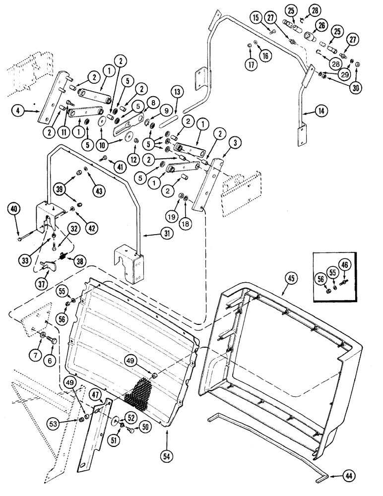 Схема запчастей Case IH 7220 - (9-034) - HOOD SUPPORTS, HINGE AND LATCH AND LOWER GRILLE, PRIOR TO TRACTOR P.I.N. JJA0064978 (09) - CHASSIS/ATTACHMENTS