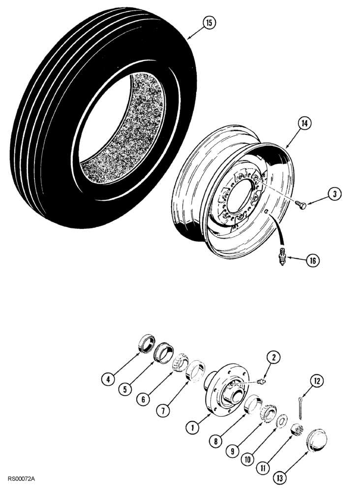 Схема запчастей Case IH 5850 - (09-30) - WHEELS AND HUBS, WING FRAME (09) - CHASSIS