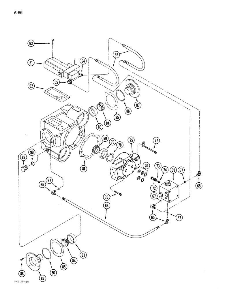 Схема запчастей Case IH 1680 - (6-066) - HYDROSTATIC MOTOR ASSEMBLY, TWO SPEED, CORN, GRAIN AND RICE, PRIOR TO P.I.N. JJC0047918 (CONTD) (03) - POWER TRAIN