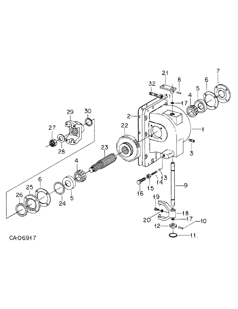 Схема запчастей Case IH 1586 - (07-28) - DRIVE TRAIN, TRANSFER CASE, ELWOOD ALL WHEEL DRIVE (04) - Drive Train