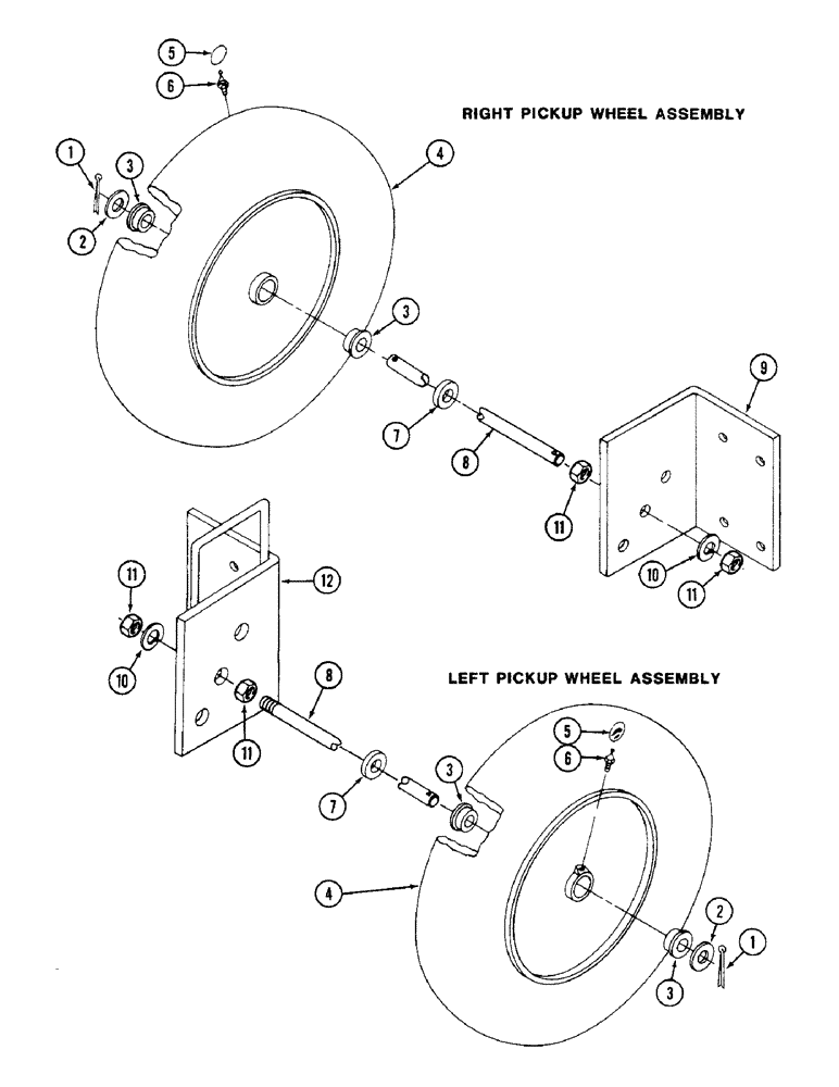 Схема запчастей Case IH 3450 - (72) - LEFT AND RIGHT GAUGE WHEEL, P.I.N. 000801 THROUGH 001280 