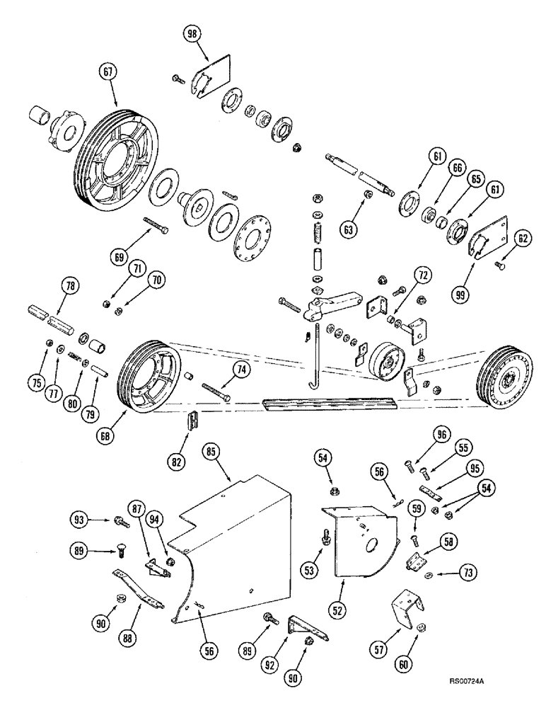 Схема запчастей Case IH 1680 - (9A-26) - FEEDER JACKSHAFT DRIVE (CONTD) (13) - FEEDER