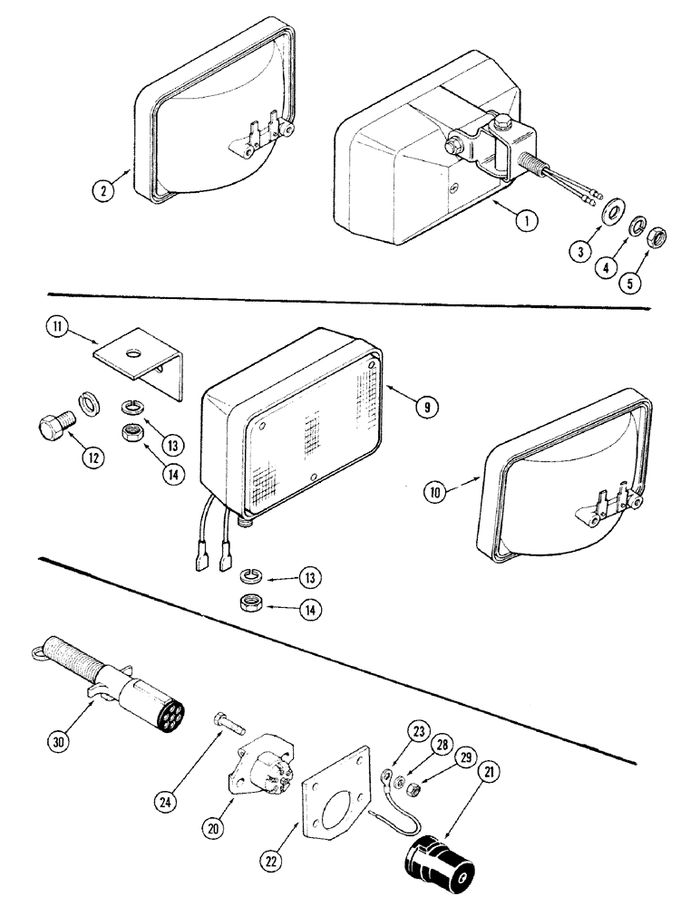 Схема запчастей Case IH 4694 - (4-098) - FLOOD LAMP ATTACHMENTS (04) - ELECTRICAL SYSTEMS