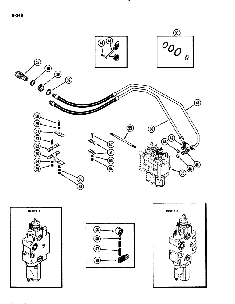 Схема запчастей Case IH 2294 - (8-348) - REMOTE HYDRAULICS, REMOTE ATTACHMENT, NO. 3 CIRCUIT, WITHOUT LOAD CHECK (08) - HYDRAULICS