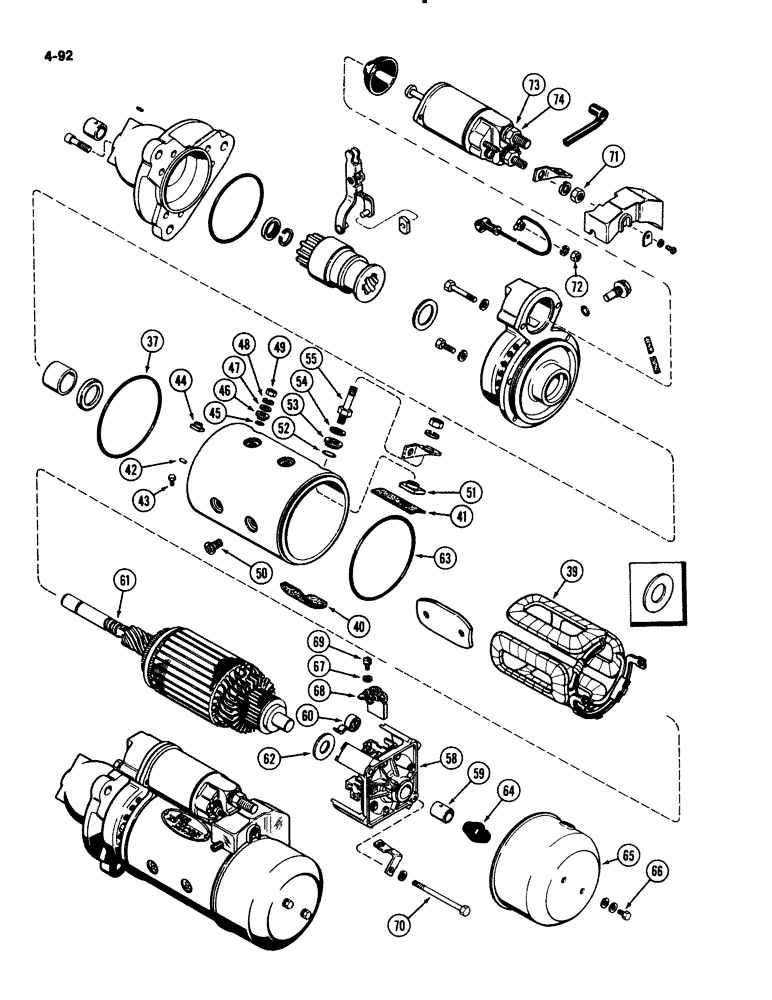 Схема запчастей Case IH 2294 - (4-092) - A162469 STARTER ASSEMBLY (04) - ELECTRICAL SYSTEMS