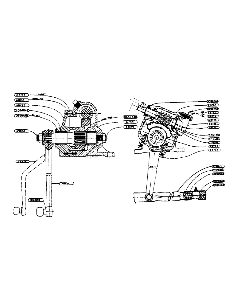 Схема запчастей Case IH 400-SERIES - (153) - MECHANICAL STEERING ASSEMBLY, FOR STANDARD FOUR WHEEL TRACTORS (05) - STEERING