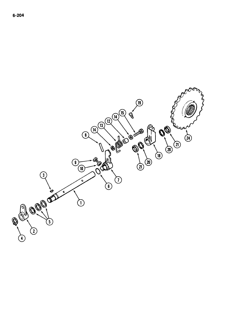 Схема запчастей Case IH 2094 - (6-204) - PARKING LOCK SHAFT AND GEAR (06) - POWER TRAIN