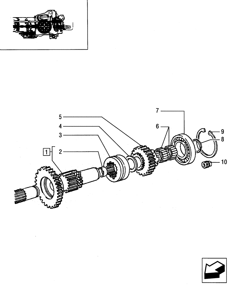 Схема запчастей Case IH JX95 - (1.32.1[06]) - CENTRAL REDUCTION GEARS - DRIVE SHAFT AND BEARINGS (03) - TRANSMISSION