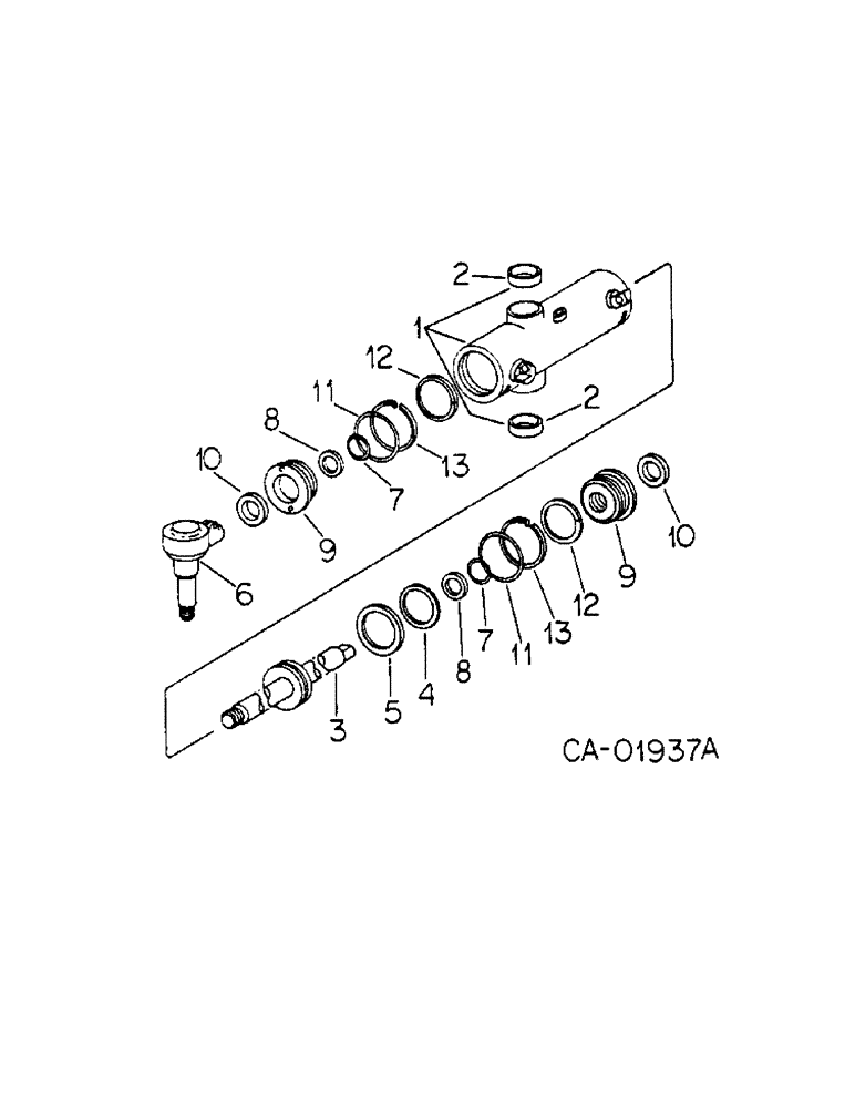 Схема запчастей Case IH HYDRO 186 - (10-18) - HYDRAULIC, POWER STEERING CYLINDER, TRACTORS WITH ALL WHEEL DRIVE, SERIAL NO. 11080 AND ABOVE (07) - HYDRAULICS