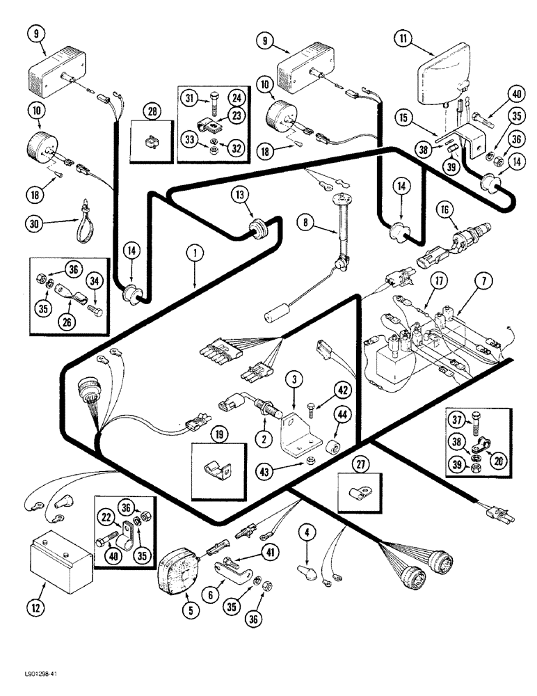 Схема запчастей Case IH 1844 - (4-24) - REAR HARNESS (06) - ELECTRICAL SYSTEMS