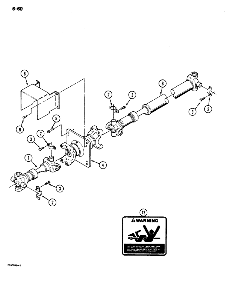 Схема запчастей Case IH 9180 - (6-60) - PTO DRIVE SHAFT MOUNTING (06) - POWER TRAIN