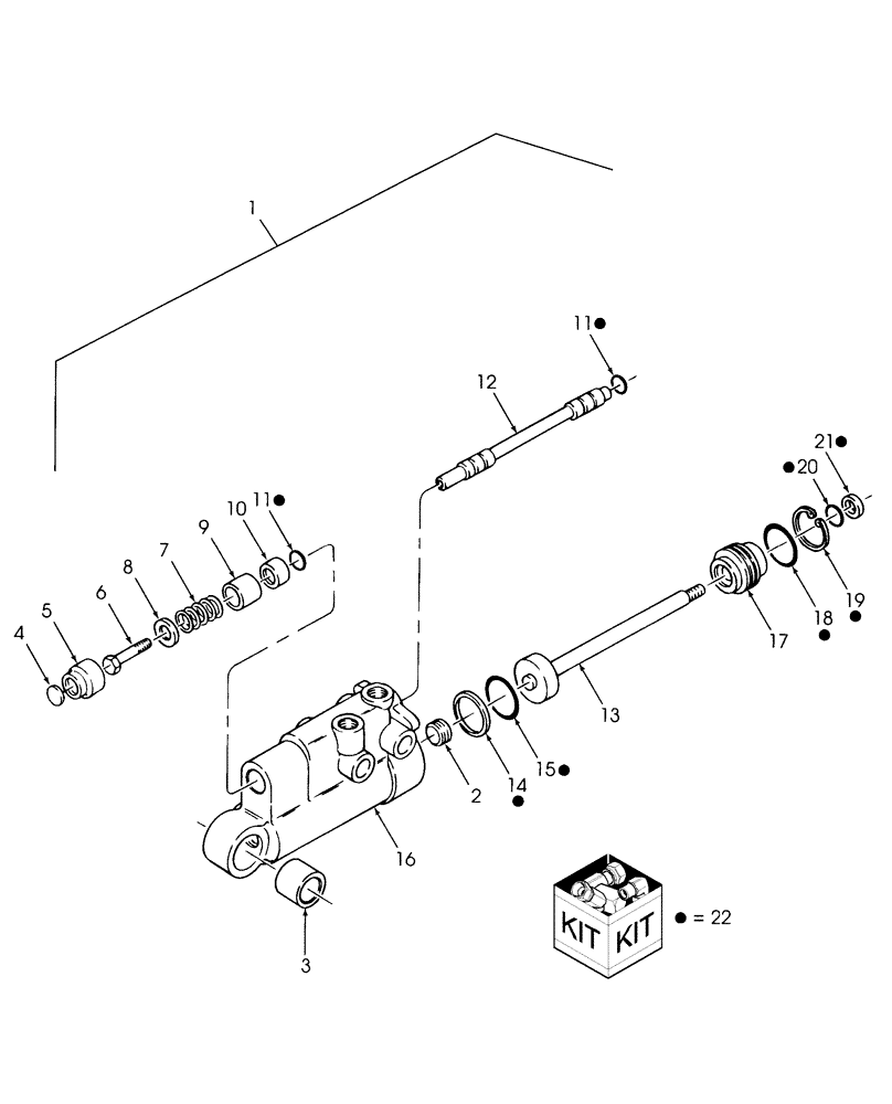 Схема запчастей Case IH WDX1002S - (03.13) - CYLINDER, SERVO CONTROL (03) - TRANSMISSION