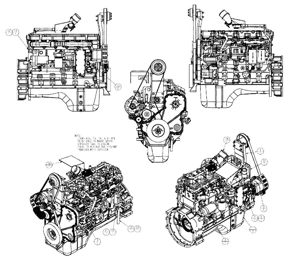 Схема запчастей Case IH TITAN 3020 - (02-002[01]) - ENGINE GROUP, TITAN 3520 (01) - ENGINE