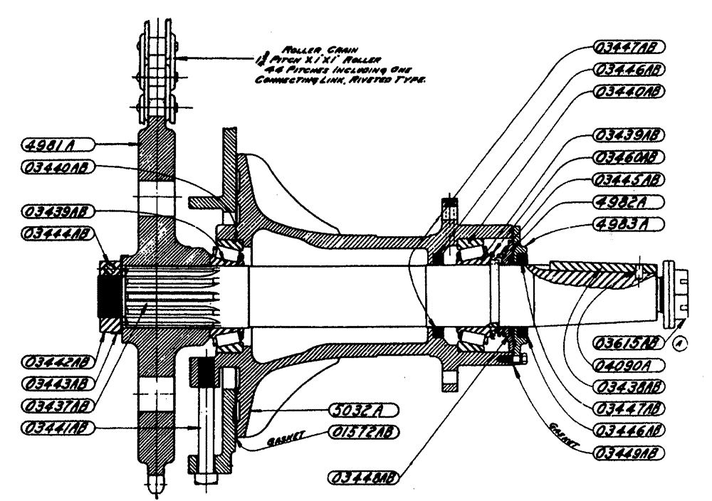 Схема запчастей Case IH L-SERIES - (058) - 3-1/2 REAR AXLE ASSEMBLY (06) - POWER TRAIN