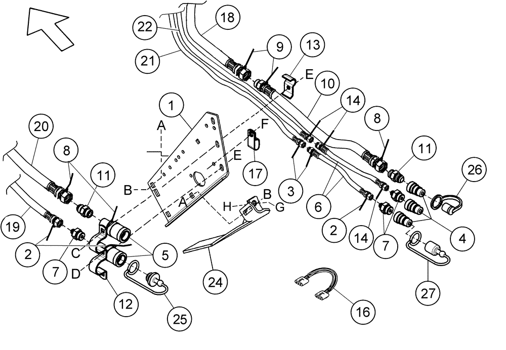 Схема запчастей Case IH 2042 - (09-39) - HEADER COMPLETION PARTS - CASE 2100/2300 SERIES COMBINES 