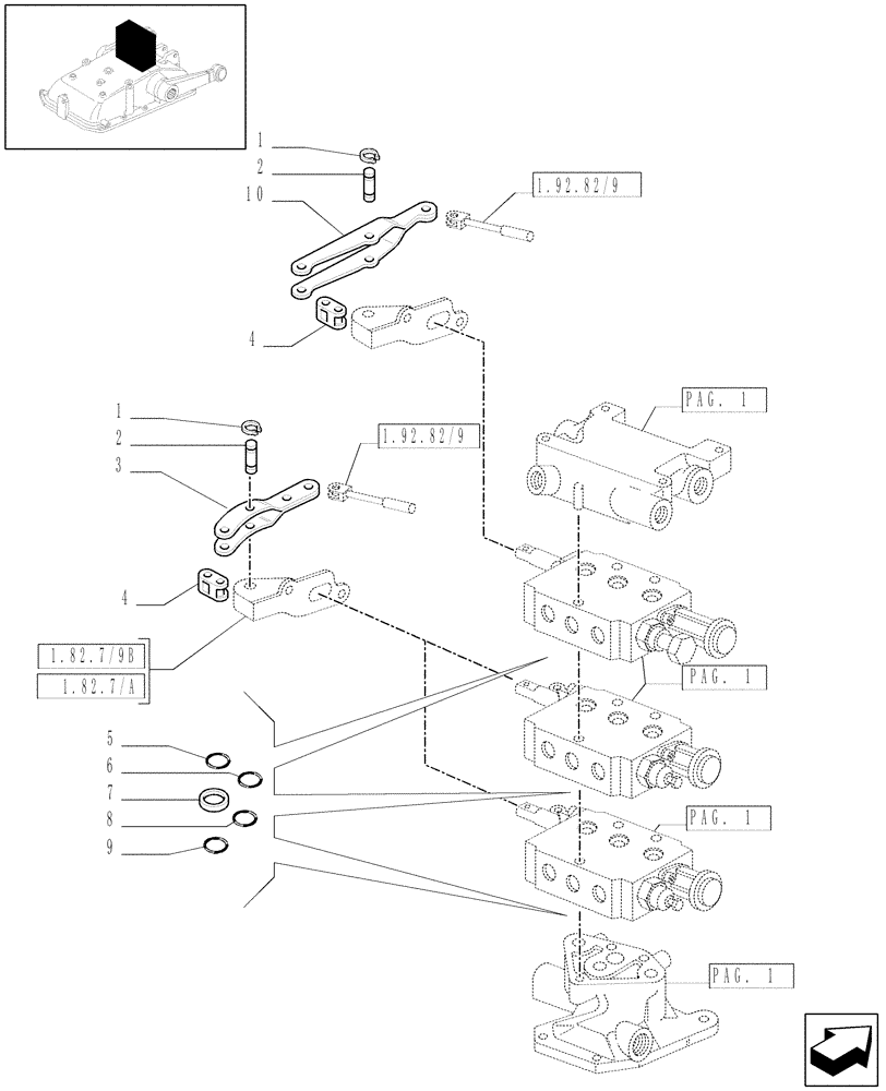 Схема запчастей Case IH JX1060C - (1.82.7/10[02]) - (VAR.164) 3 REMOTE VALVES FOR EDC (1 STD+1 W/FL.+1 W/FL.) - RINGS - C5484 (07) - HYDRAULIC SYSTEM