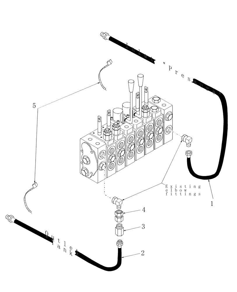 Схема запчастей Case IH BHX1114 - (38) - HOSE KIT 715743006 