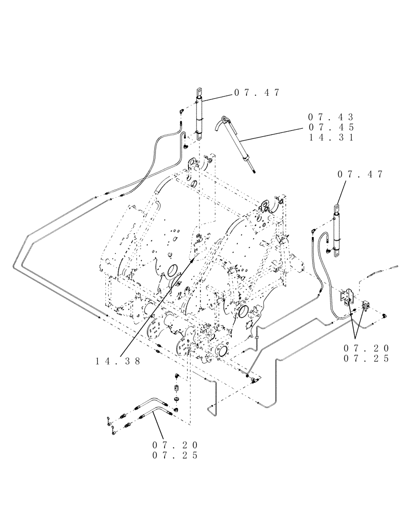 Схема запчастей Case IH RBX463 - (SECTION 07[RBX463]) - PICTORIAL INDEX, HYDRAULICS (00) - GENERAL