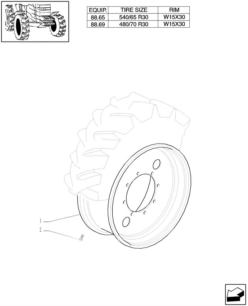 Схема запчастей Case IH PUMA 195 - (82.00[07]) - 4WD DRIVING WHEELS (11) - WHEELS/TRACKS