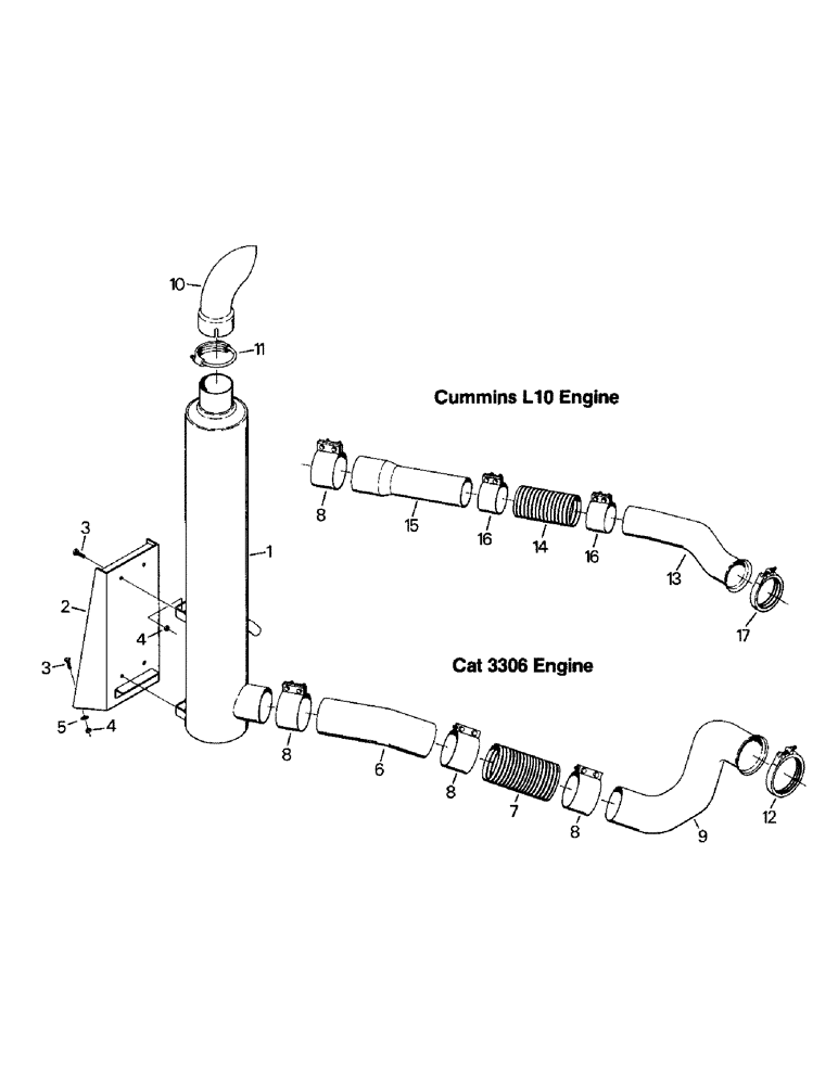 Схема запчастей Case IH STEIGER - (04-11) - EXHAUST SYSTEM (04) - Drive Train