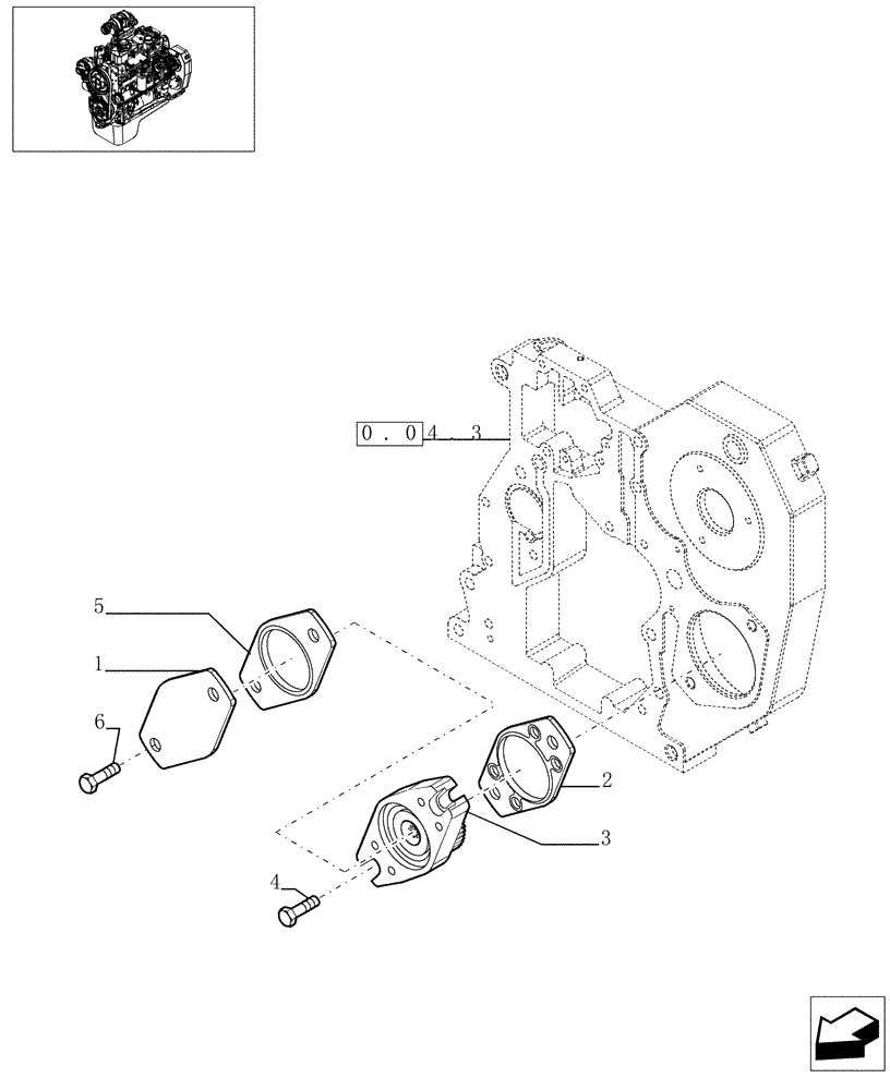 Схема запчастей Case IH F4GE0454A D610 - (0.35.0[01]) - POWER TAKE OFF (504072955) 