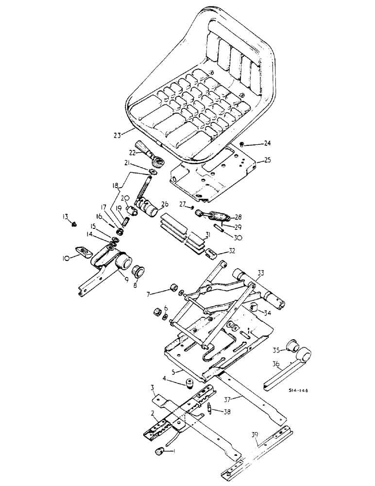 Схема запчастей Case IH 585 - (13-029) - BOSTROM SUSPENSION SEAT, DE-LUXE, LOW BACK (05) - SUPERSTRUCTURE