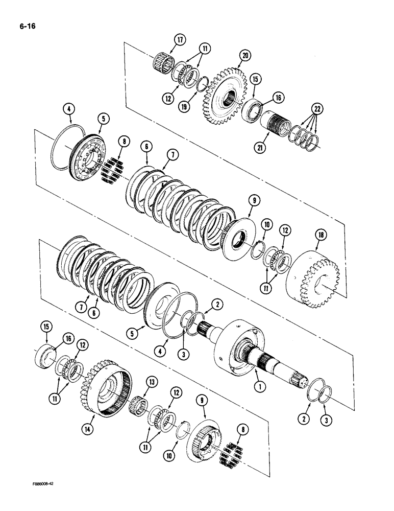 Схема запчастей Case IH 9180 - (6-16) - TRANSMISSION 7 INCH CLUTCH PACK INPUT (06) - POWER TRAIN