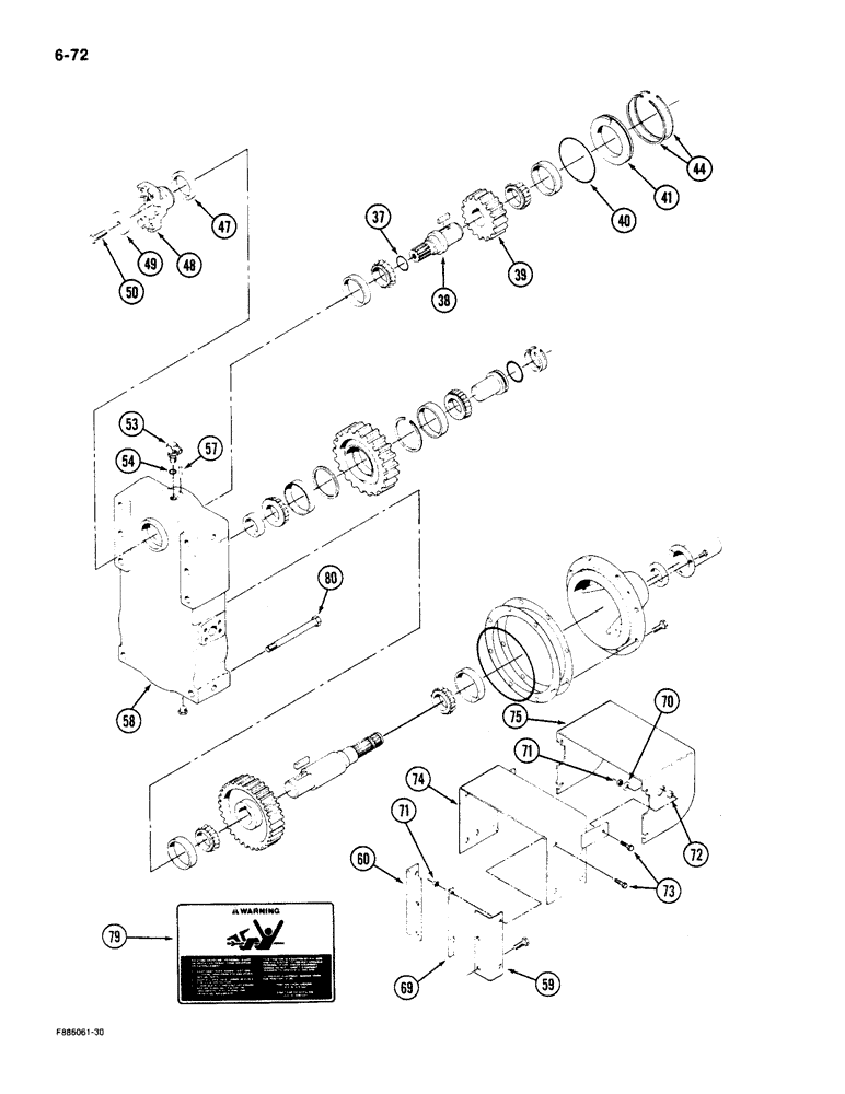 Схема запчастей Case IH 9180 - (6-72) - PTO TRANSFER CASE ASSEMBLY, [CONT] (06) - POWER TRAIN