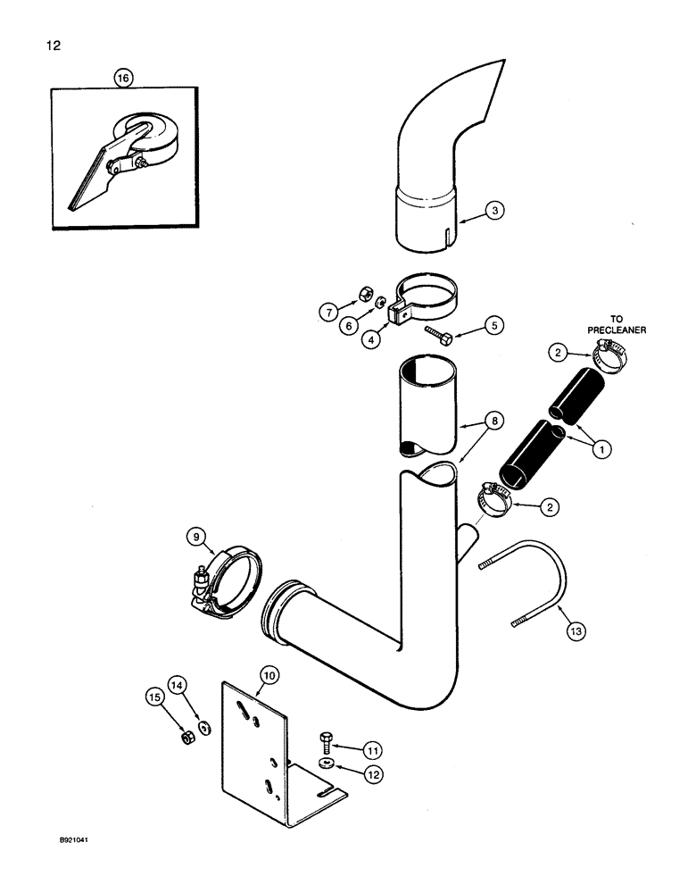 Схема запчастей Case IH 1680 - (012) - EXHAUST SYSTEM (10) - ENGINE