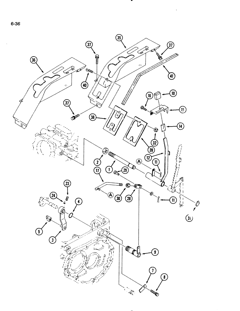 Схема запчастей Case IH 1130 - (6-36) - PTO CONTROLS (06) - POWER TRAIN