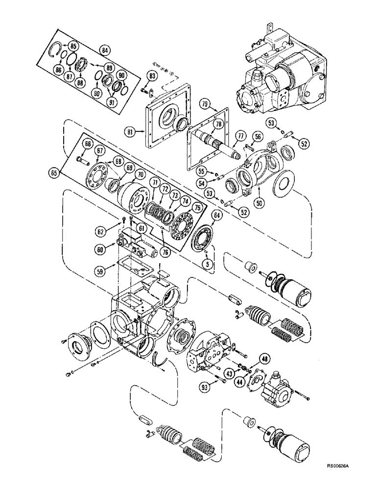 Схема запчастей Case IH 1680 - (6-24) - HYDROSTATIC PUMP, WITH SINGLE AND DUAL SPEED MOTOR, PRIOR TO P.I.N. JJC0044502 (CONTD) (03) - POWER TRAIN