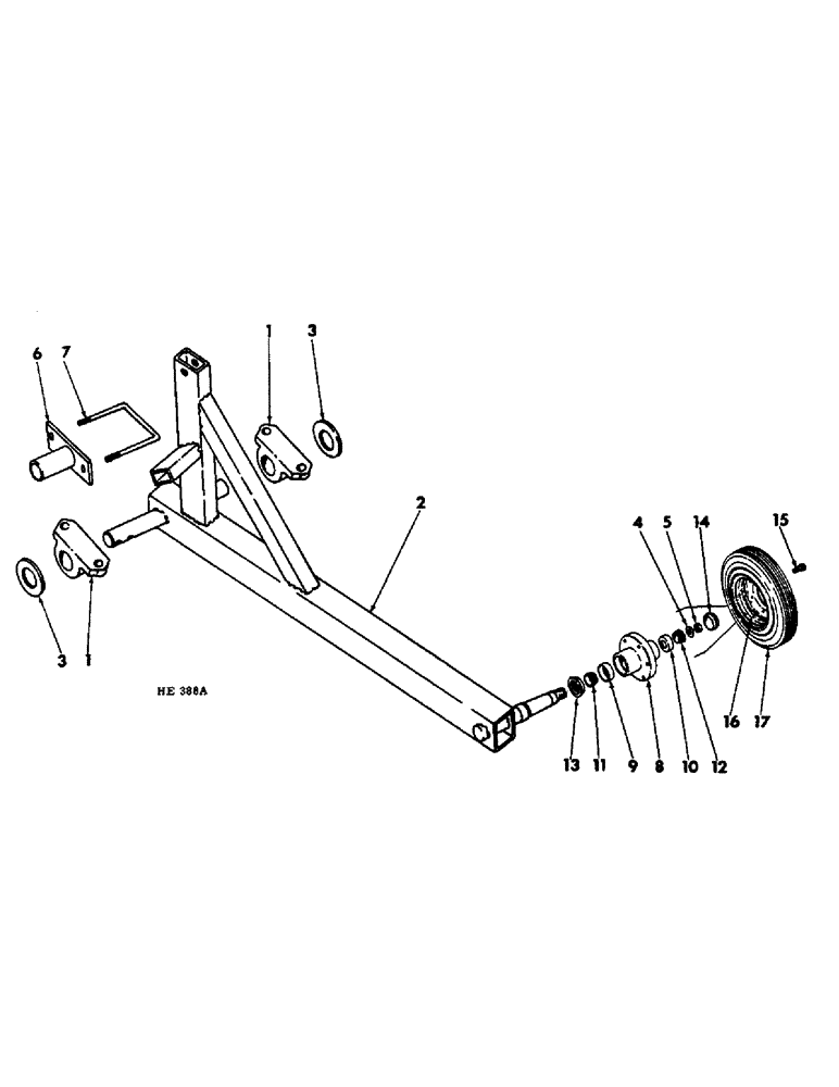 Схема запчастей Case IH 55 - (F-11) - WING FRAME AXLE, 22 FOOT BUILT PRIOR TO AUGUST, 1973 