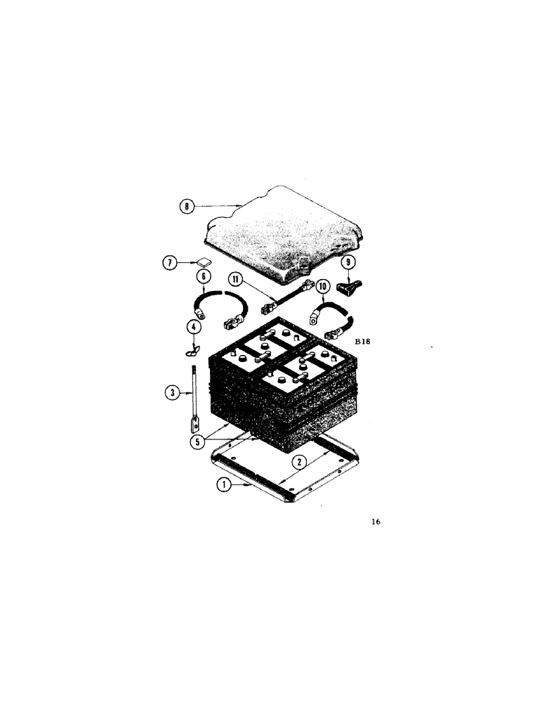 Схема запчастей Case IH 660 - (360[A]) - BATTERY TRAY, DIESEL ENGINE 